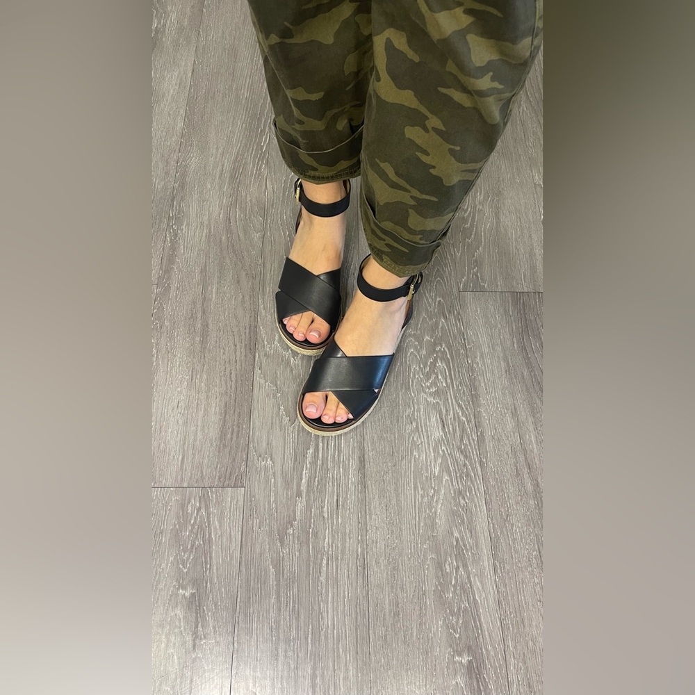 Michael Kors Black Leather Sandals